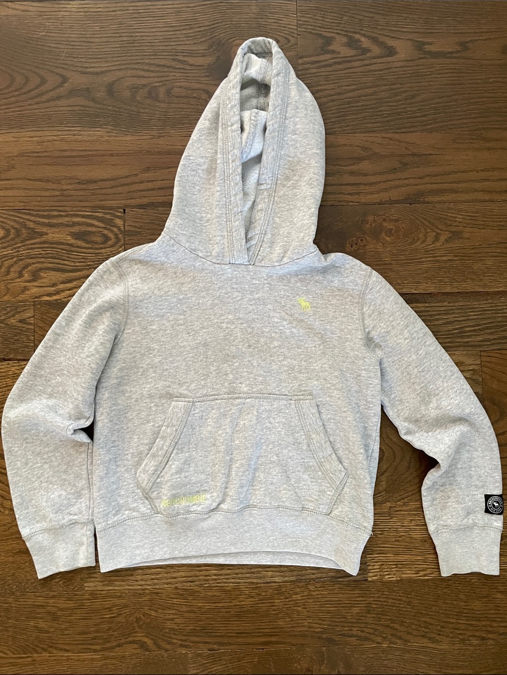 abercrombie kids Light Gray Hoodie with Yellow Accent